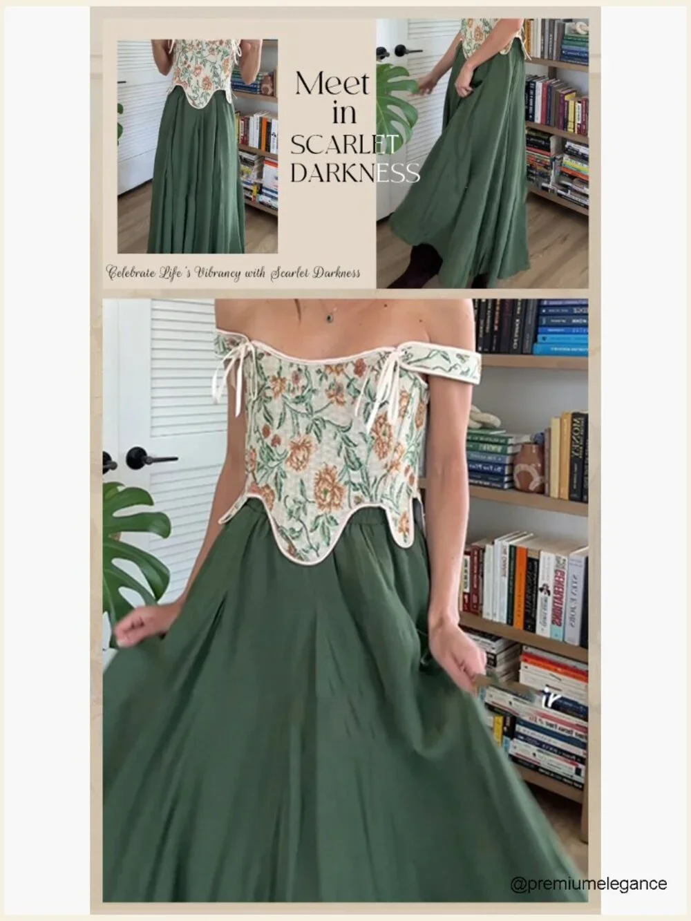 Maxi Skirt Flowy Boho Renaissance A-Line Long Skirt with Pockets - Picture 7 of 7